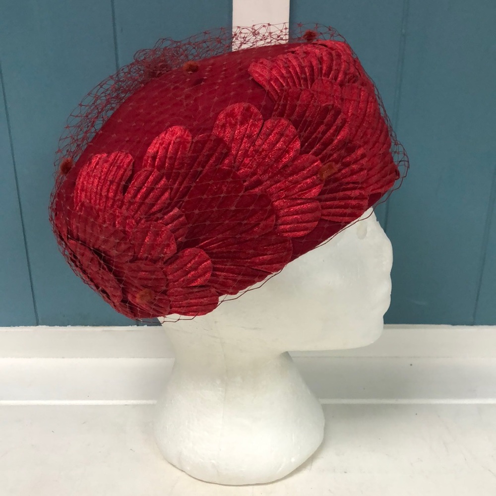 August Silk 100% wool‎ dark red hat